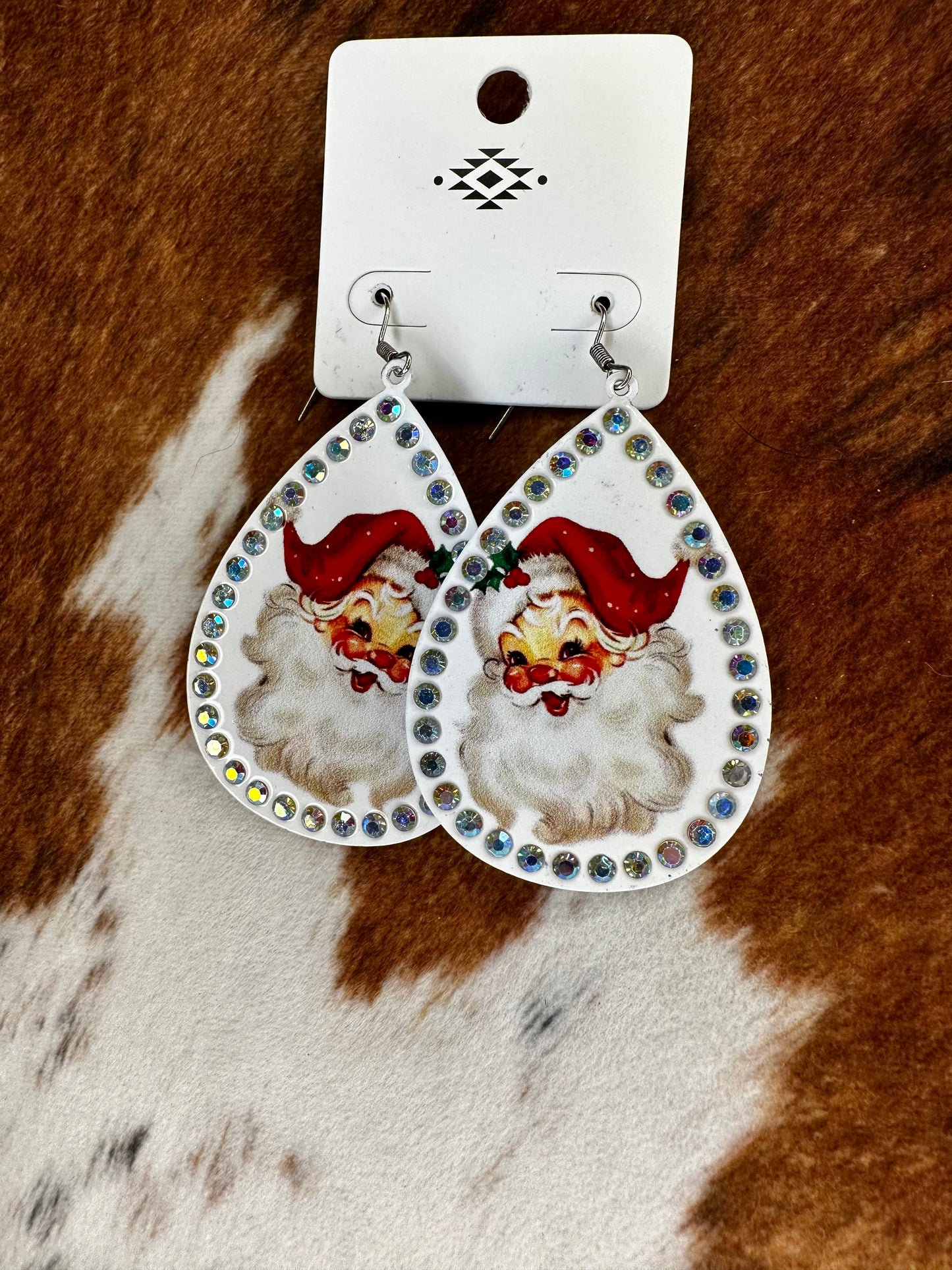 ER0700 White Santa Earrings
