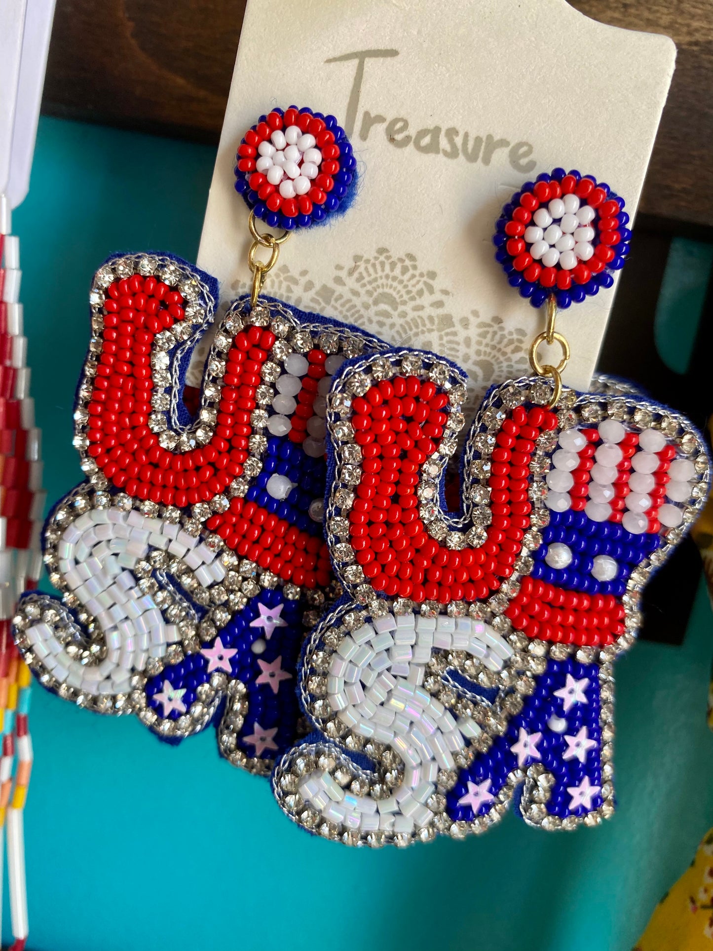 USA Flag Stud Earrings