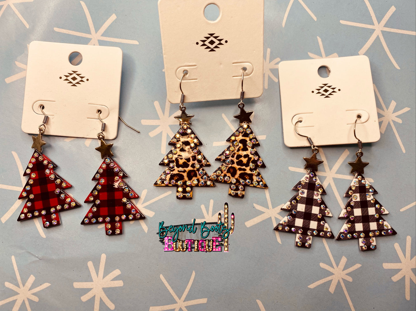 ER0644 Christmas Tree Dangle Earrings