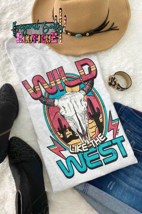 Wild Like The West Tee- Ash