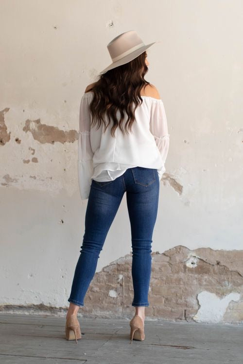 L&B Mid Wash Ripped Skinny Ankle Jeans