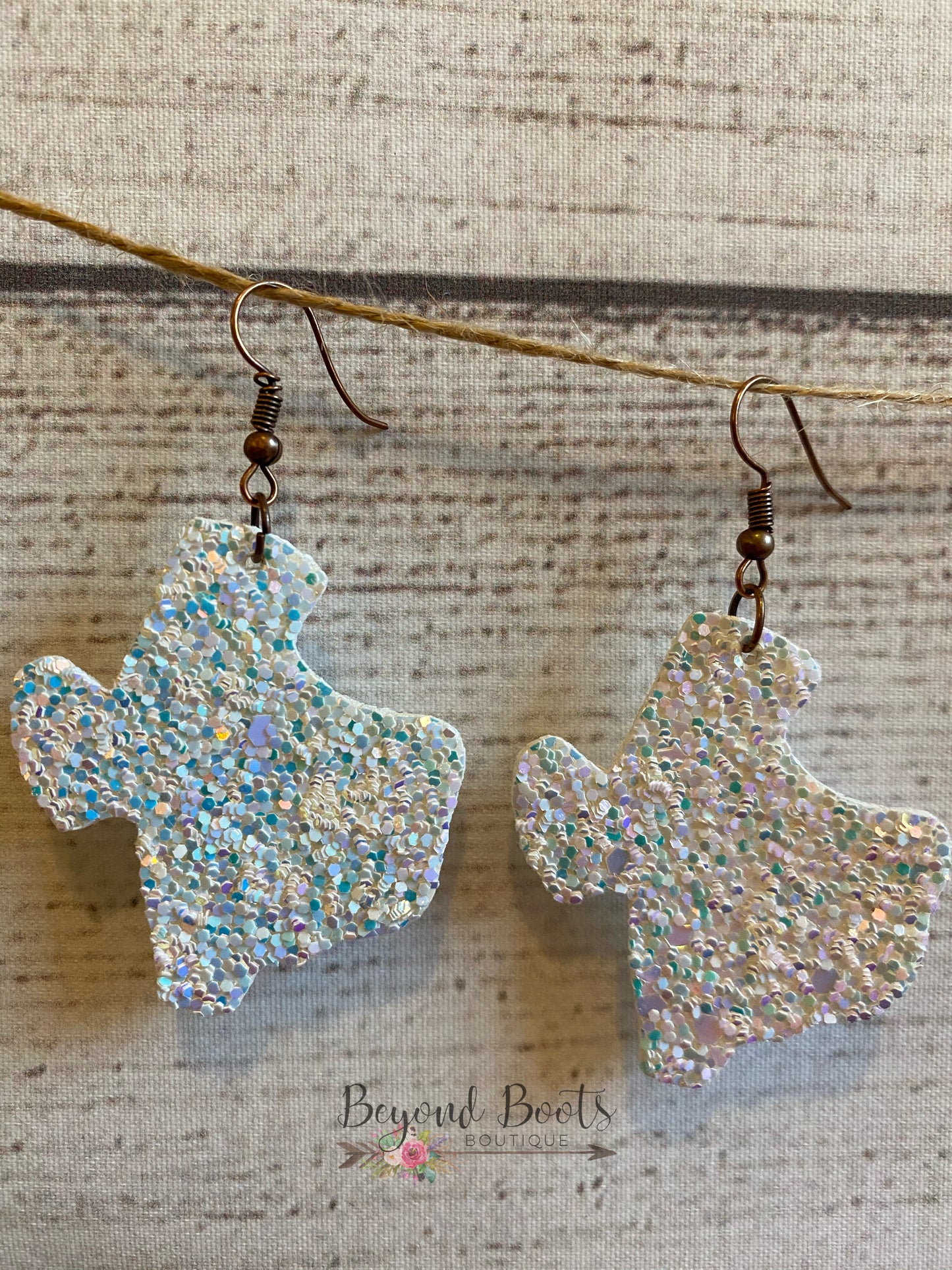 White Texas Glitter Earrings