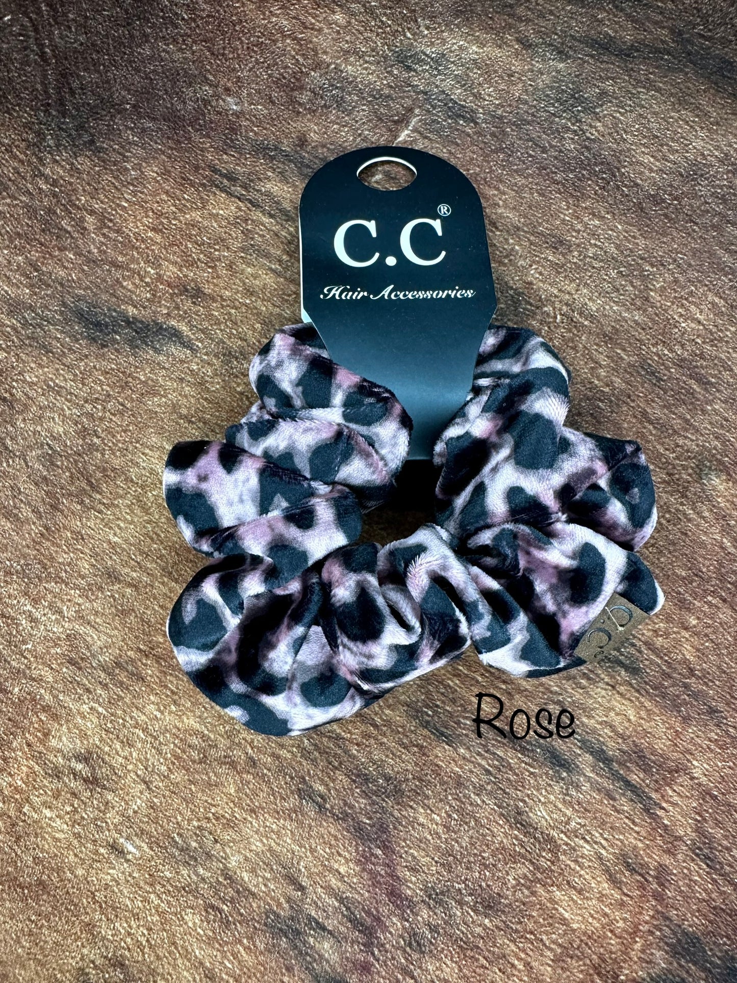 C.C Leopard Velvet Scrunchies